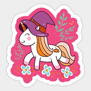 Cute Unicorn Animals Flower Sticker